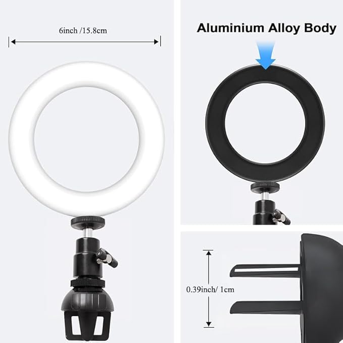 Video Conference Lighting Kit, HuaerHui LED Ring Light for Computer, Laptop, MacBook, Monitor with Clip Hot Shoes Mount, Lighting for Zoom Meetings/Remote Working/Self Broadcasting/Live Streaming