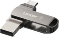 Lexar 512GB JumpDrive Dual Drive D400 USB 3.2 Type-C & Type-A Flash Drive for Storage Expansion, Photo Back-up for iPhone 15, Up to 170MB/s, Metal Housing & Swivel Design, Titanium (LJDD400512G-BNQNU)