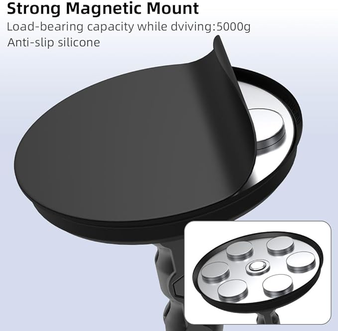 Strong Magnetic Camera Mount, Car Outside 1/4" Magnetic Camera Mount with 2 Ball Head, Attaches to All Metal Surfaces for GoPro 13/12/11/10, DJI Action 6/5 Pro/4, Nano, Insta 360 X5/X4 and More