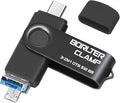 512GB 3 in 1 USB 3.0 Flash Drive Photo Stick for Android Phones, BorlterClamp OTG Memory Stick with 3 USB Ports (USB C, microUSB, USB A) for Samsung Galaxy, LG, Tablets, PC and More, Black