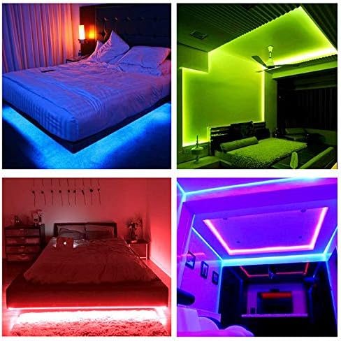 DAYBETTER Led Lights Color Changing Led Strip Lights with Remote Controller 60 ft, 2 Rolls of 30 ft Led Lighting for Bedroom, Home Decoration