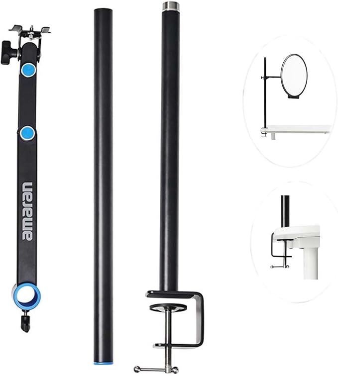 Amaran Verge Max Kit 22" Key Light with Stand/Adjustable Arm for Streaming,60W Bi-Color 2700-6500K Support 7 Lighting Effects Desk Ring Panel Light for Video Recording,Game,Podcast,Tiktok(Charcoal)