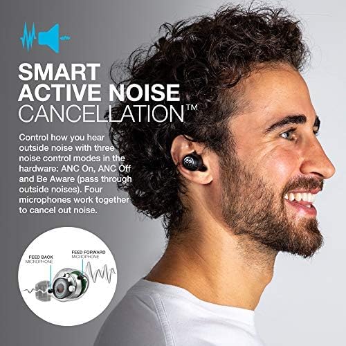 JLab JBuds Air ANC True Wireless Bluetooth Earbuds, Black, Active Noise Canceling, Low Latency Movie Mode, Dual Connect, IP55 Sweat Resistance, Custom 3 EQ Sound Settings…