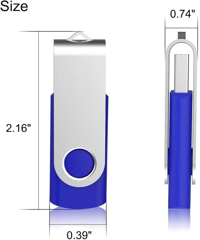 Aiibe 10 Pack 64GB USB Flash Drive 64 GB Flash Drive 64G USB 2.0 Memory Stick Thumb Drive Data Storage Jump Drives 64GB Zip Drives Wholesale/Lot/Bulk (Blue)