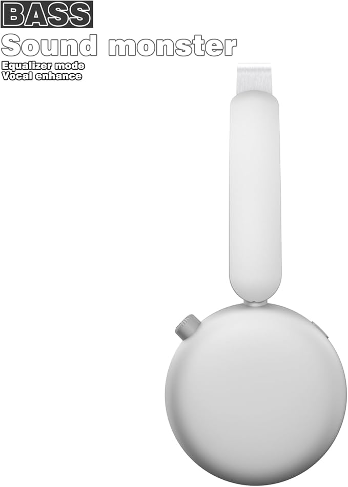 LC70 Small Wireless On-Ear Headphones – Lightweight Silver Headphones with USB-C Charging, Enhanced Bass Technology, 60H Battery with Hybrid Active Noise Canceling Function