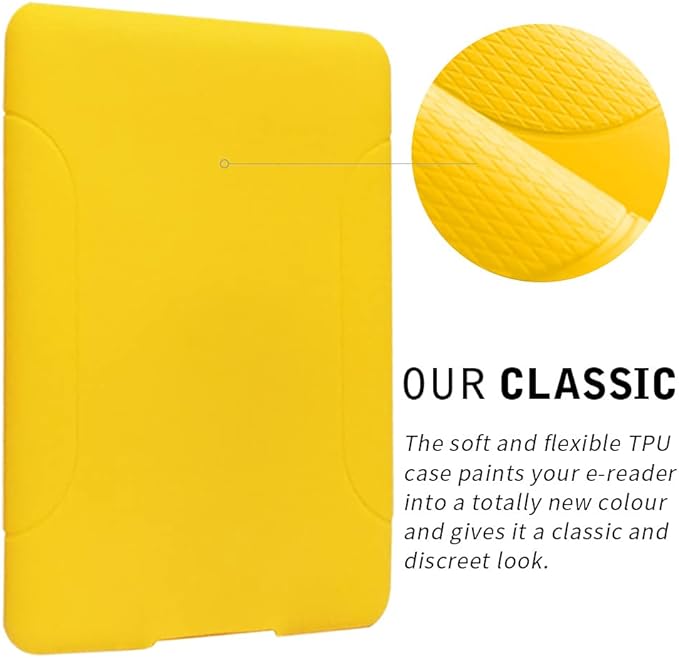 Youngme Case for All-New Kindle (11th Generation, 2024/2022 Release) - Slim Fit TPU Gel Protective Cover Case for All-New Kindle E-Reader 6" (Yellow)