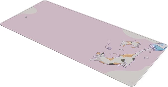 Pixio Mouse Pads - 36 x 16 inch XXL Milky Cats Pink Multifunctional Large Desk Mats for Gaming, Office, Desktop Anti-Slip Waterproof Washable Computer Mouse Mat