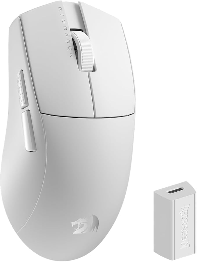 Redragon M916 STD 3-Mode Wireless Gaming Mouse, 49G Ultra-Light 24K DPI Mice w/Ergonomic Natural Grip Build, Full Programmable Buttons, Software Supports DIY Keybinds & DPI
