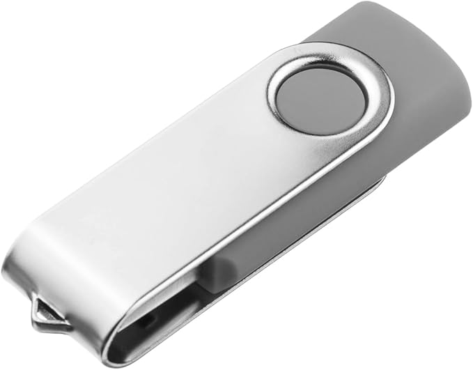 1GB USB Flash Drive 1PCS EASTBULL USB 2.0 Drive Swivel USB Stick Memory Stick Metal Pen Drive (Grey)