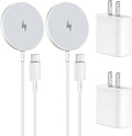 Wireless Magnetic Charger,2Pack Fast Apple Mag-Safe Charger iPhone Magnet Charging Pad Flat Mag Safe Charging for iPhone 17Pro Max/16 Pro Max/16Pro/16/15Pro Max/15 Plus/14/13/12/AirPods 3/2/Pro/Pro 2