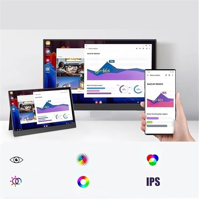Portable Laptop Monitor 13.3-inch Portable 4K Display Mobile Phone External Laptop Secondary Screen Gaming Display