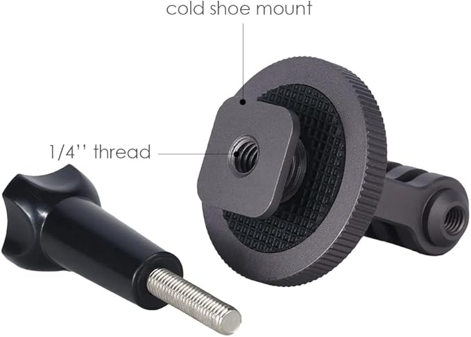 NICEYRIG Hot Shoe Mount Adapter for GoPro Hero 10/9/8/7/6/5, DJI Osmo Action, AKASO Brave 8/7/6 Applicable for Tripod Selfie Stick Monopod and DSLR Camera - 434