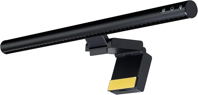 Quantum LED Computer Monitor Lamp Screen Light Bar in Black with 6ft USB-A Plug-in Cord, Dimmable and 5-CCT Selectable Touch Controls