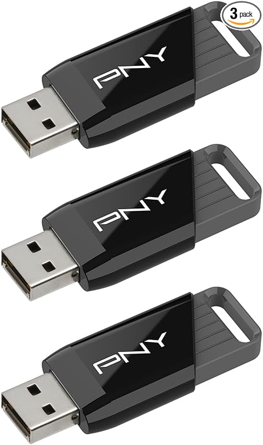 PNY 128GB Attaché X USB 3.2 Gen 1 Flash Drive, Advanced Performance Up to 130MB/s Read, Everyday Data Store & Transfer, Reliable Portable Storage, Durable, Type-A, Computers, Laptops, Desktops, 3-Pack