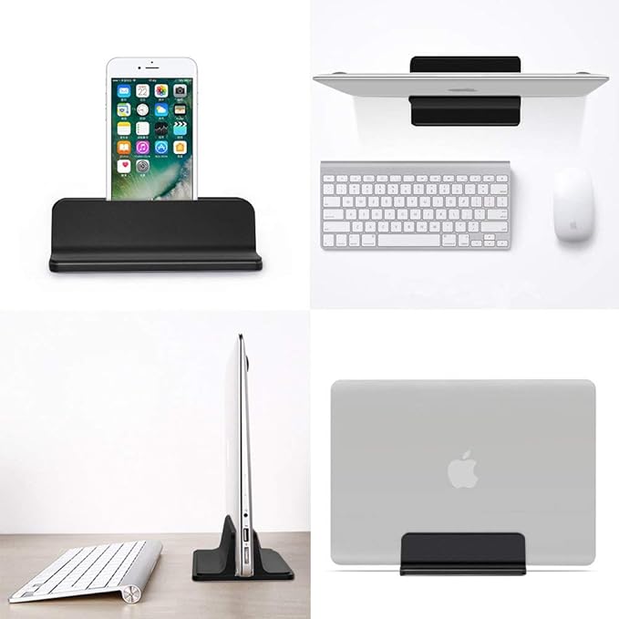 Laptop Stand,Vertical Desktop Holder with Adjustable Dock Size,Laptops Holder Compatible with All Notebooks, MacBook,Surface,Dell,Gaming,iPad (Black)