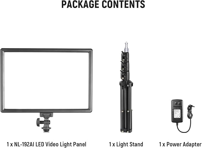 NEEWER 13" LED Video Light Panel, Studio Lighting Kit with Tripod Stand, 20W Bi Color Dimmable Photo Key Light for Streaming Photography Podcast Recording, CRI97+ 2400Lx/0.5m, 29.6Wh Battery, NL-192AI