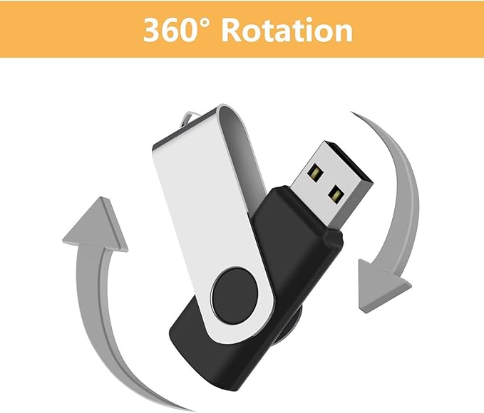 Generic 256GB 2-Pack, High-Speed USB Flash Drive - Bundle for Extra Storage Value, Compatible with Phones, Tablets, Laptops(2 Pack Swivel USB Black, 256GB)