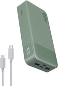 NOBIS Portable Charger, 65W 20000mAh Power Bank Fast Charging PD QC, 2 USB-C(in/Out) & 2 USB-A Battery Pack with Digital Display for Laptop Phone 17 Tablet Earbuds