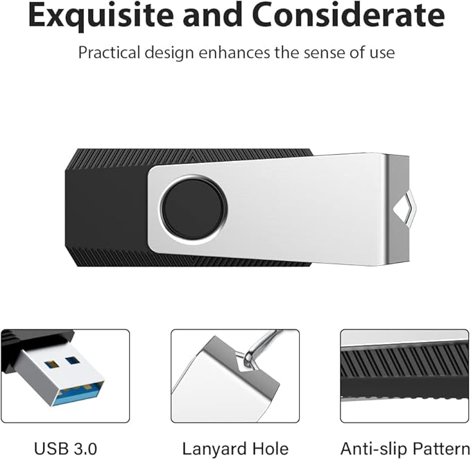 Aiibe 64GB Flash Drive 3.0 2 Pack 64GB USB Flash Drive Thumb Drive Zip Drive USB 3.0 Memory Stick USB Drive with Keychain (64G, 2 Colors: Black Green)