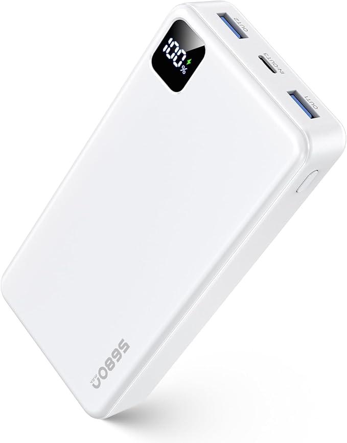 Portable Charger Power Bank, 56800mAh Battery Pack, 22.5W Fast Charging Portable Phone Charger for Camping Travel Essential Compatible with iPhone 17/16/15/14/13 Series, Samsung, Google,iPad-White