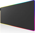 KTRIO RGB Large Gaming Mouse Pad Desk Mat, Superior Micro-Weave Cloth for Precise Mouse Control, Non-Slip Rubber Base, Stitched Edges, Water-Resistant, for Gamer, Office & Home, 31.5 x 15.7 in