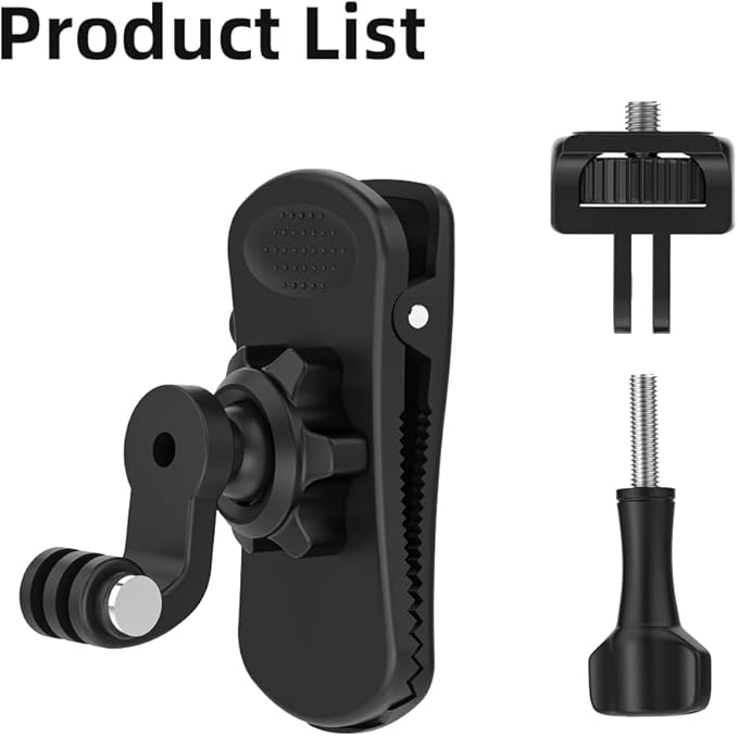 Insta360 X5 Backpack Clip Mount, 1/4" Quick Release 360° Adjustable Backpack Camera Clip Mount, 1/4" Bag Belt Holder Compatible with Insta360 X5/X4/X3/ One R/Go 2 and More Action Camera