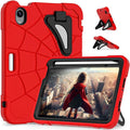 AKABEILA Compatible with Apple iPad Mini 6 2021/iPad Mini 7 2024 Tablet Case，Lightweight Shockproof Rugged Protective Cover with Kickstand for Kids Children Boys Babies Red Black