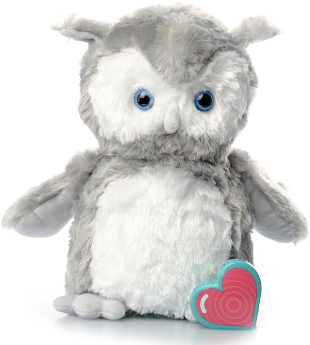 My Baby’s Heartbeat Bear, 20 Second Re-Recordable Digital Voice Recorder Plush Keepsake for Baby’s Heartbeat Memory, Pregnancy Keepsake (Not a Medical Device), Vintage Owl