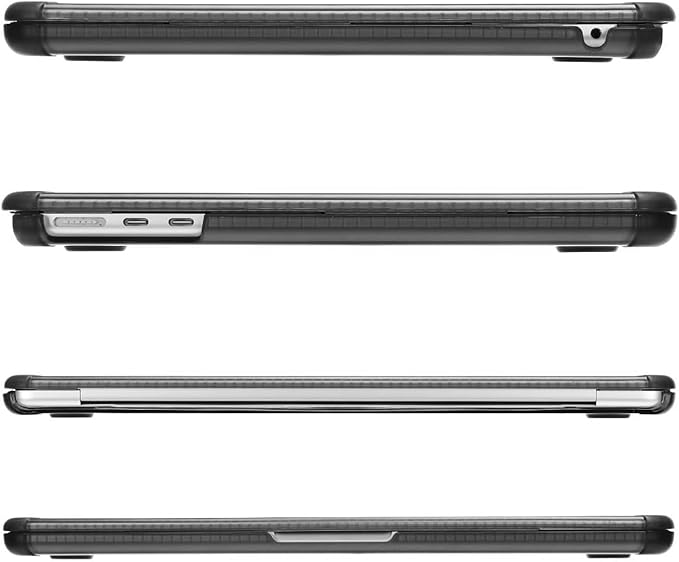 MOSISO Shock-Absorbing Hard Case Compatible with MacBook Air 15 inch M5 2026 M4 M3 M2 2025-2023 A3448 A3241 A3114 A2941,Anti-Cracking Heavy Duty Hard Shell with TPU Bumper&Keyboard Cover, Smoke Gray