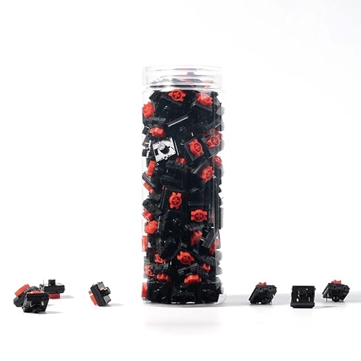 Keychron Milk POM Low-Profile Red Switches 110pcs – Pre-Lubed Linear Mechanical Keyboard Switch Set, Smooth & Durable Full POM Housing & Stem, 45gf Actuation Force, Hot-Swap, Dustproof Wall