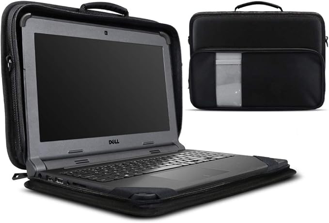 iBenzer Stay in 11 Inch Shockproof Protective Always On Laptop Sleeve Case for 11.6 MacBook, Chromebook, Ultrabook, Black LS-BPS-0111BK