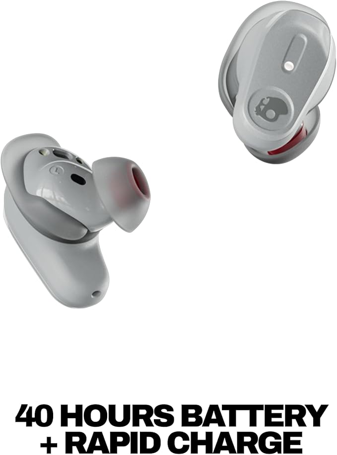 Skullcandy Method 360 ANC Wireless Earbuds, Sound by Bose, Bluetooth Headphones, Premium Noise Cancelling, Up to 40 Hrs Battery, Sweat and Water Resistant, Microphone for iPhone Android - Cement