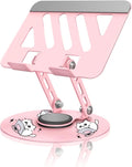 Upgraded 360°Rotating Tablet Stand with Foldable Base - Cute Cat Pattern,Universal for 7-13" Devices (iPad,iPhone,Tablet,Phone) - Ideal for Desk Work,Office,Travel,Home & Painting