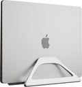 Elestoria Aluminum Vertical Laptop Stand with Gravity Auto-Lock – Adjustable Laptop Holder Vertical fits MacBook Pro/Air, Chromebook & Gaming Laptops up to 17.3" – Space-Saving Desktop Dock - Silver