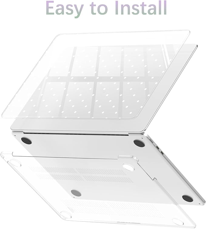 Compatible with MacBook Pro 16 inch Case M5 M4 M3 M2 M1 Pro/Max 2026-2021 A3429 A3428 A3403 A3186 A2991 A2780 A2485, Cute White Polka Dot Protective Hard Shell Clear Cover