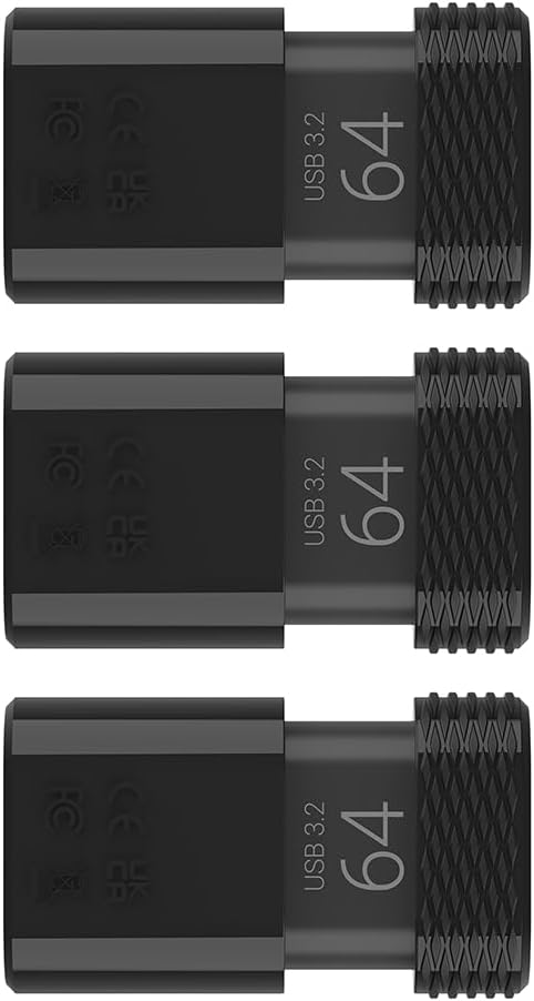 64GB PNY Elite-X Fit Type-C USB 3.2 Flash Drive – Up to 200MB/s Read, Advanced Performance, Convenient Portable Data Storage, Ultra Compact Fit Design, Type-C Connector, 3-Pack