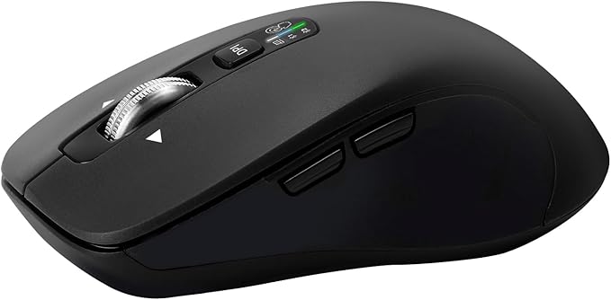 CITLLA Wireless Bluetooth Mouse (USB + BT1 + BT2), Full Size, 4-Way Scrolling, Multi-Device Silent Mouse for Computer, Laptop, iPad, MacBook (Black)