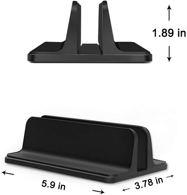 Laptop Stand,Vertical Desktop Holder with Adjustable Dock Size,Laptops Holder Compatible with All Notebooks, MacBook,Surface,Dell,Gaming,iPad (Black)