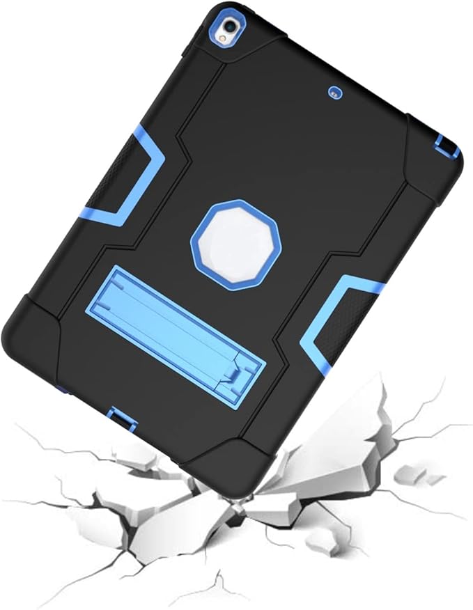 Case for iPad Air 3 10.5" 2019,for iPad Pro 10.5 inch 2017 Case,3 in 1 Hybrid [Soft&Hard] Heavy Duty Rugged Stand Shockproof Anti-Slip Anti-Scratch Full-Body Protective Case,Black/Blue