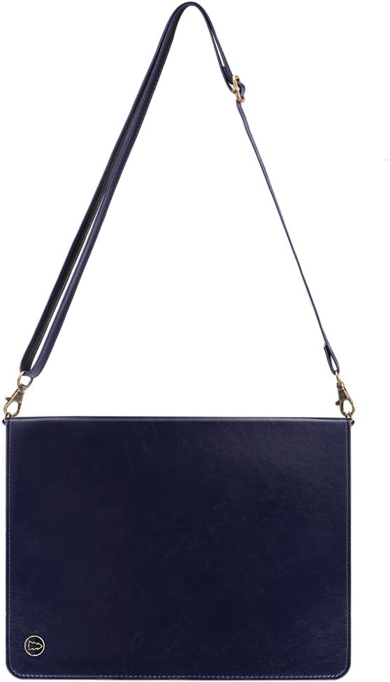 Handbag Case for iPad Pro 11-inch M5 M4 (2025/2024) - Techcircle Folio Stand iPad Crossbody Wallet Case with Pencil Holder, Hand Strap+Shoulder Strap Protective Cover, Navy