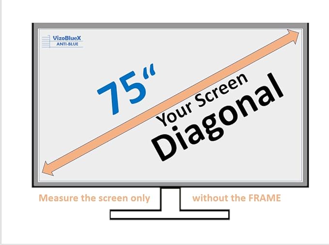 VizoBlueX 75 inch Blue Light and Damage TV Screen Protector. Protection Shield & Anti-Blue Light Filter Blocking UV for LCD LED 4K OLED QLED (65.7 x 37.8 inch)