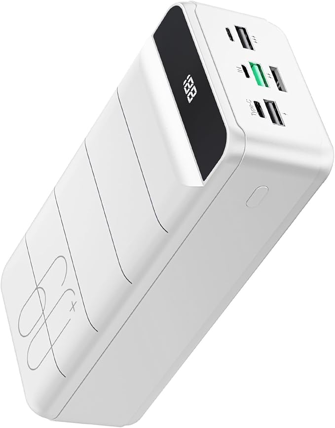 Portable Charger Power Bank 60000mAh Fast Charging 22.5W PD4.0 & QC 4.0 with USB C Battery Pack Charger Portable High Capacity Portable Phone Charger Power Bank for iPhone,Samsung,Travel (White)