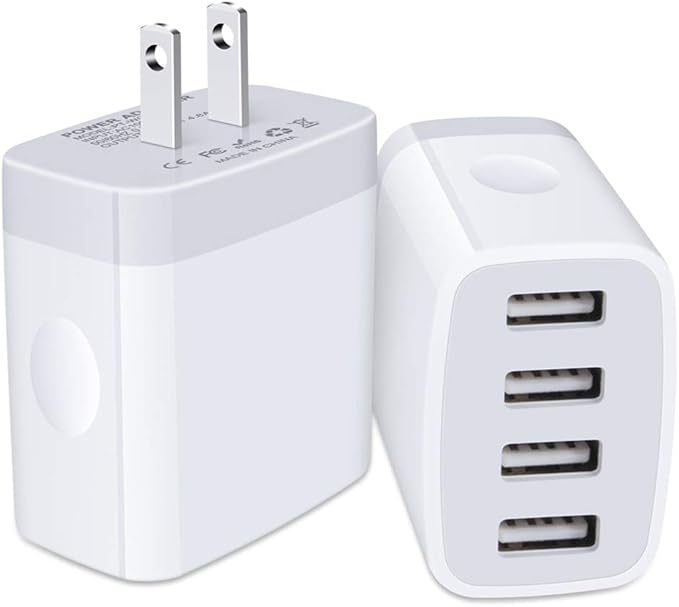 USB Wall Charger Plug,2-Pack Charger Block Charging Cube Fast Charging Box Multi Plug Outlet Power Adapter Chargerr for iPhone 17 16 15 14 13 12 11 Pro Max SE XR XS X 8 7,Samsung Galaxy,Google Pixel