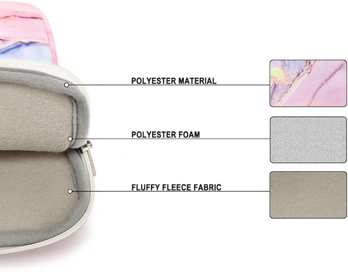 Canvaslife Laptop Sleeve Case Cover with Pocket for MacBook Pro 14 inch and 14 inch-14.4 inch HP, Lenovo, Dell, ASUS, Acer Notebook Computer (New Pink Marble)