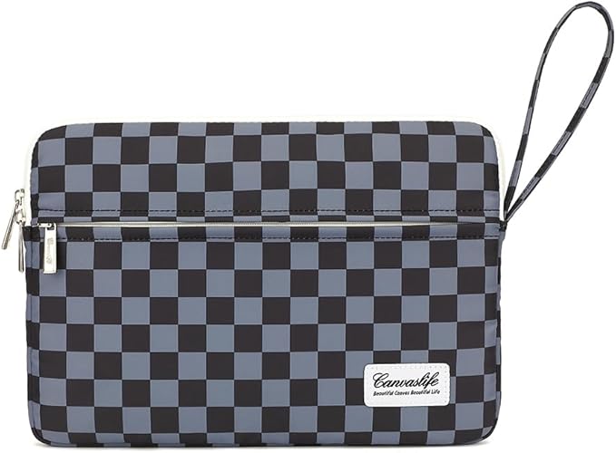 Canvaslife 13.3-Inch Laptop Case, Shockproof, Waterproof and Protective Travel Sleeve for MacBook Air, MacBook Pro, HP, Lenovo, Dell Inspiron 13-13.3-Inch Notebooks (Black Checker)