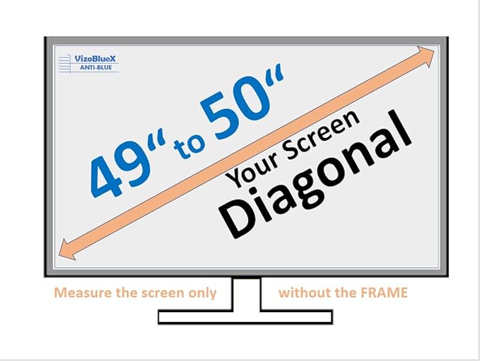 VizoBlueX 49-50 inch Blue Light and Damage TV Screen Protector. Protection Shield & Anti-Blue Light Filter Blocking UV for LCD LED 4K OLED QLED (44.1 x 25.8 inch)