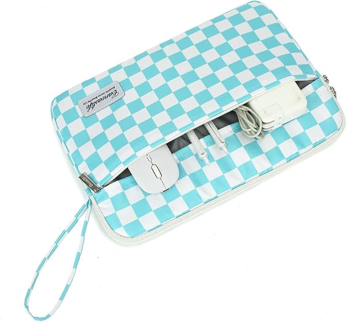 canvaslife 13.3-inch Notebook Computer, Shockproof, Waterproof and Protective Travel Notebook Computer case, Suitable for 13-13.3-inch Notebook Computer Cases (Ice Blue Checker)