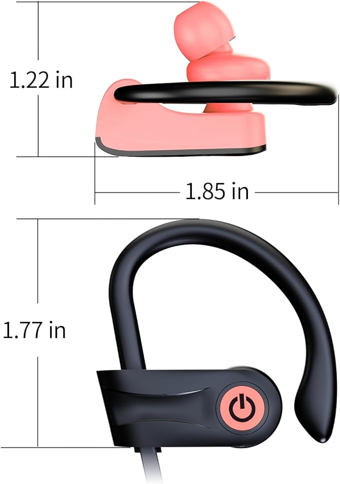 Boean Bluetooth Headphones, Wireless Earbuds with 16 Hours Bluetooth 5.3 Wireless Headphones HD Deep Bass Stereo IPX7 Waterproof Earphones for Sports Headset AI Music Generation