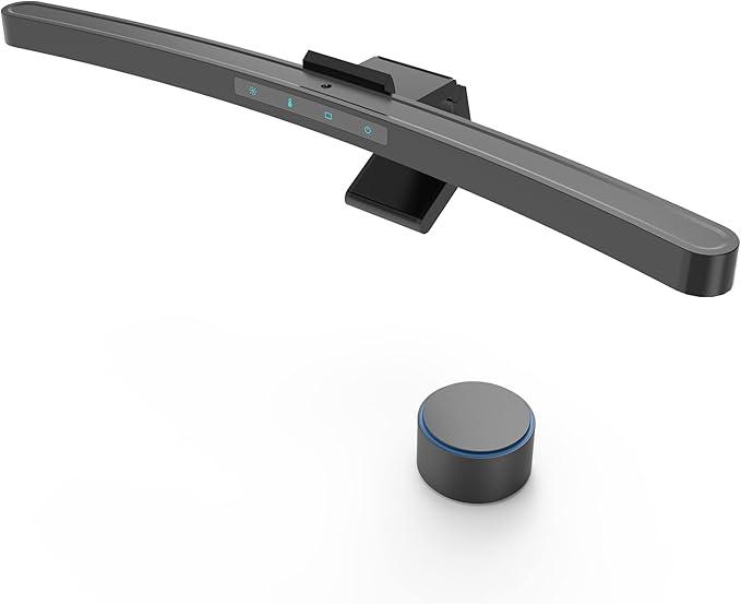ONWAY Curved Monitor Light Bar with Wireless Remote,Monitor Auto-Dimming and Camera Base,Applicable to All Screens. No Screen Glare,for Home Office