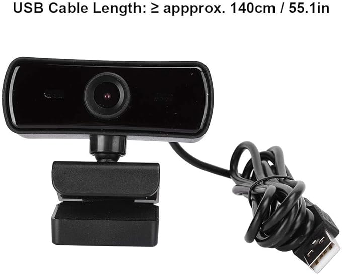 PUSOKEI 4K USB Webcam with Microphone, 360 Rotation, AutoFocus for Zoom/Skype/, Recording, Conferencing